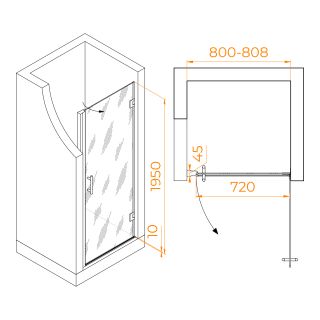 Душевая дверь RGW HO-011B 350601108-14 80см чёрный
